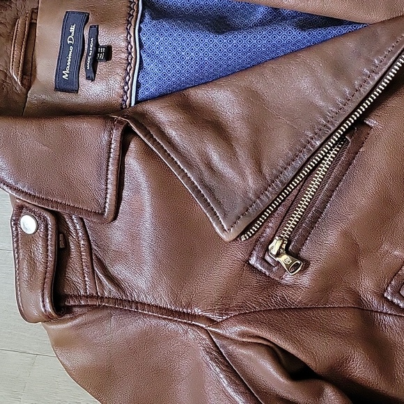 Massimo Dutti genuine leather moto jacket in size XS. - Picture 5 of 16